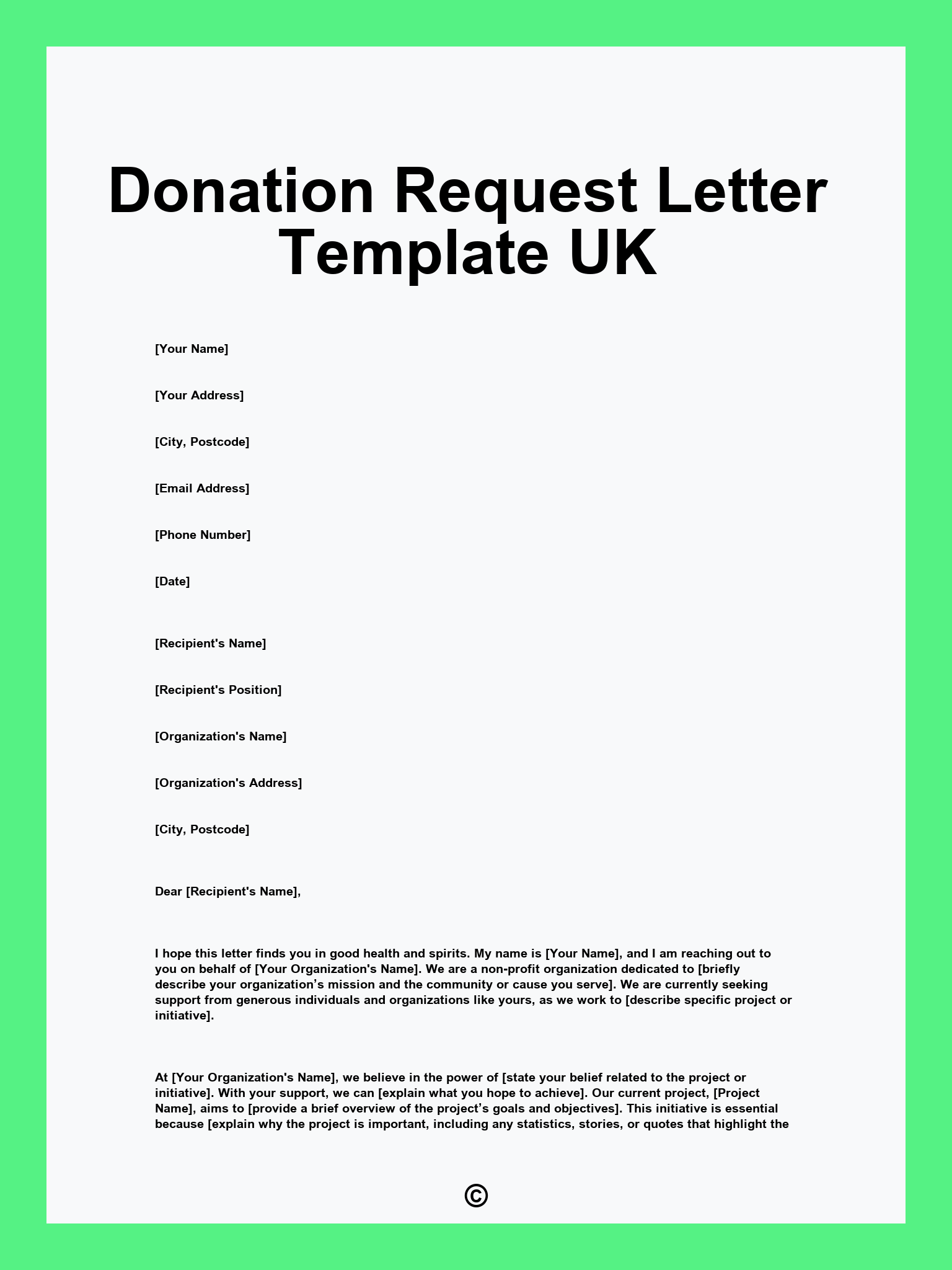 Donation Request Letter Template UK